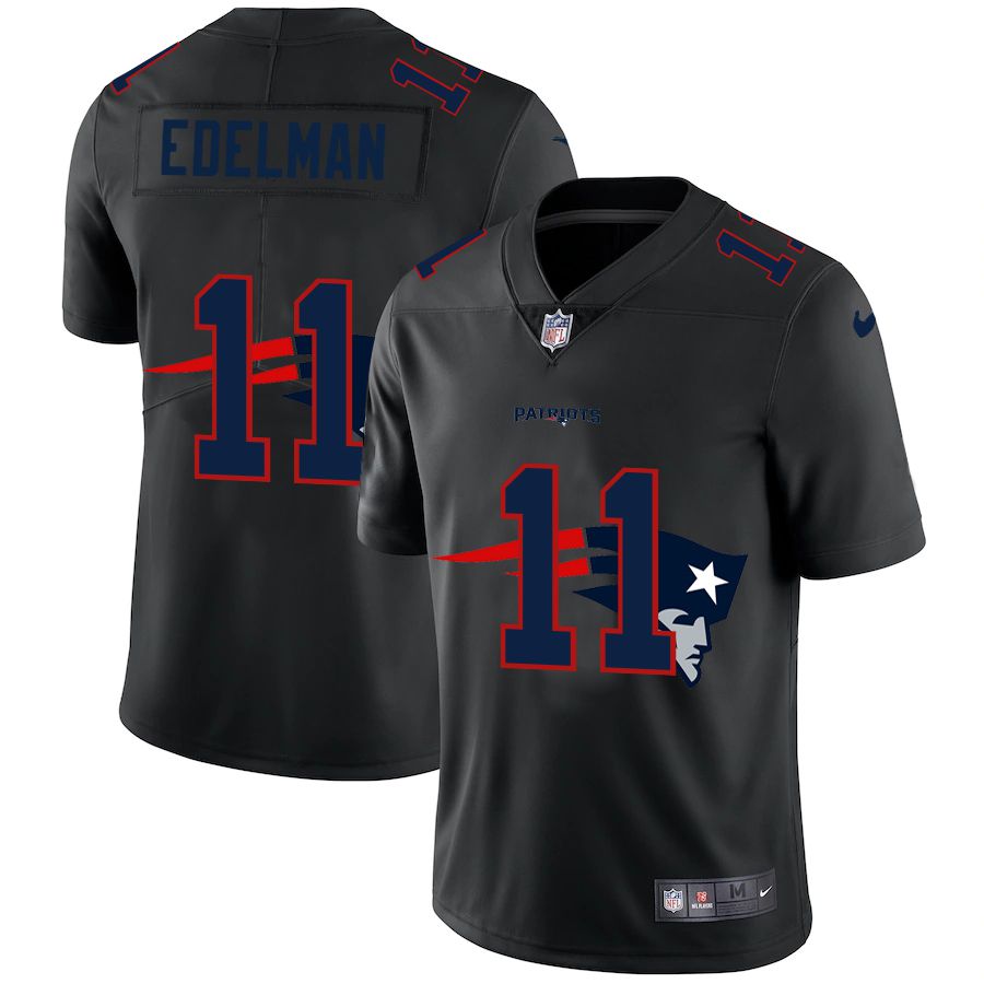 Men New England Patriots #11 Edelman Black shadow Nike NFL Jersey